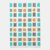 Mid Century Modern Minimalist Squares Lines Theedoek (Verticaal)