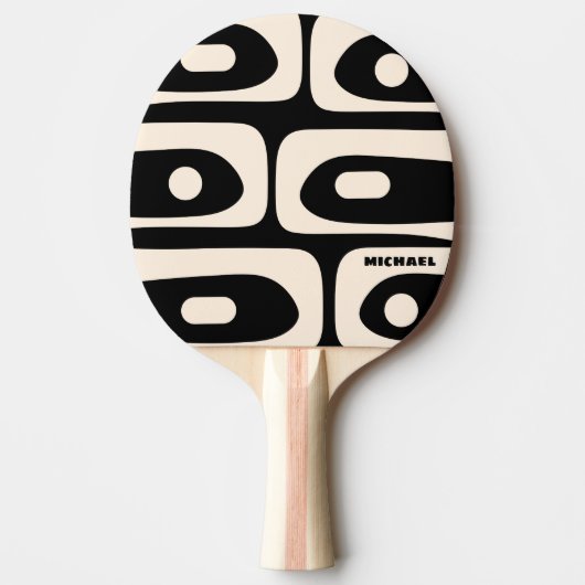 Mid Century Modern Minimalistisch Gepersonaliseerd Tafeltennisbatje (Voorkant)