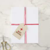 Mid-Century Modern minimalistische Kerstmis met Re Cadeaulabel (Met Touw)