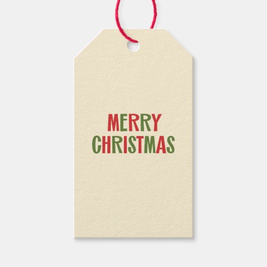 Mid-Century Modern minimalistische Kerstmis met Re Cadeaulabel (Voorkant)