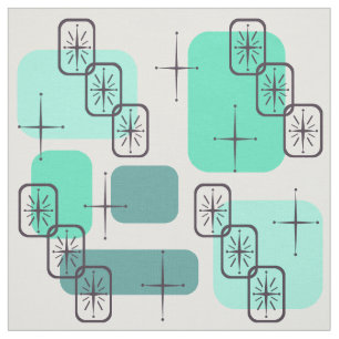 Mid Century Modern Mint Green Turquoise Stof