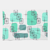 Mid Century Modern Mint Green Turquoise Theedoek (Horizontaal)