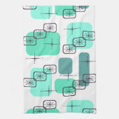 Mid Century Modern Mint Green Turquoise Theedoek (Verticaal)