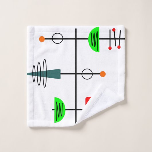 Mid Century Modern Mobile Bad Handdoek (Wasdoekje)