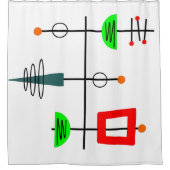 Mid Century Modern Mobile Douchegordijn (Voorkant)