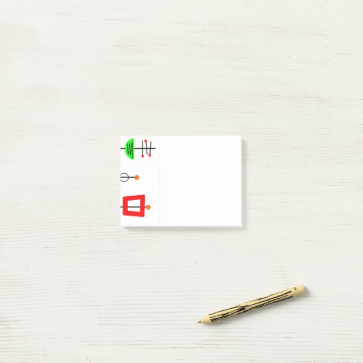 Mid Century Modern Mobile Post-it® Notes (Op bureau)
