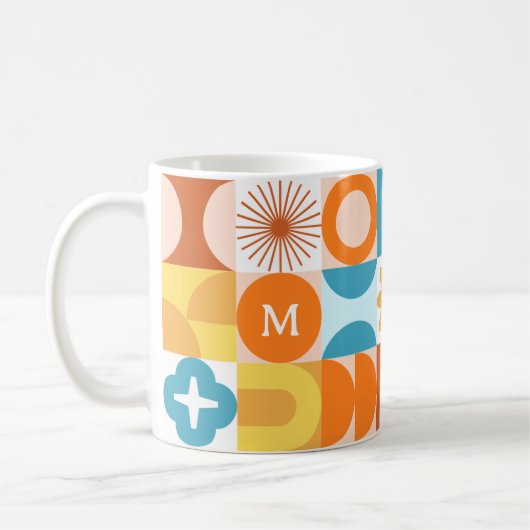 Mid Century Modern Monogram Koffiemok (Links)