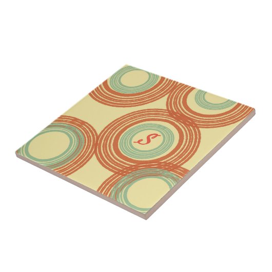 Mid Century Modern Monogram Tegel Tegeltje (Zijkant)