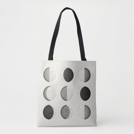 Mid-Century Modern Moon Phases Poster | Bauhaus  Tote Bag (Voorkant)