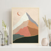 Mid Century Modern Mountains Abstract Poster