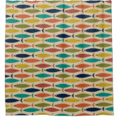 Mid Century Modern Multicolor Fish Pattern Douchegordijn (Voorkant)
