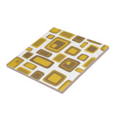Mid-Century Modern Mustard Gold Brown Square Tegeltje (Zijkant)