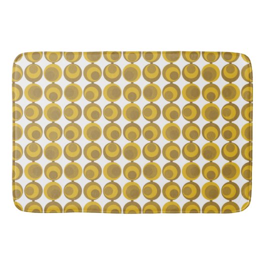 Mid-Century Modern Mustard Gold Retro Geo Pattern Badmat (Voorkant)