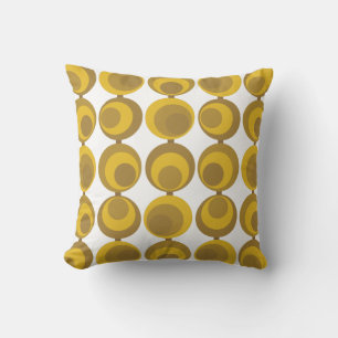Mid-Century Modern Mustard Gold Retro Geo Pattern Kussen