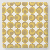 Mid-Century Modern Mustard Gold Retro Geo Pattern Stenen Onderzetter (Voorkant)
