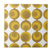 Mid-Century Modern Mustard Gold Retro Geo Pattern Tegeltje (Voorkant)