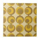 Mid-Century Modern Mustard Gold Retro Geo Pattern Tegeltje (Voorkant)