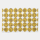 Mid-Century Modern Mustard Gold Retro Geo Pattern Theedoek (Horizontaal)