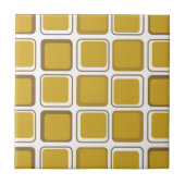 Mid-Century Modern Mustard Gold Square Pattern Cer Tegeltje (Voorkant)