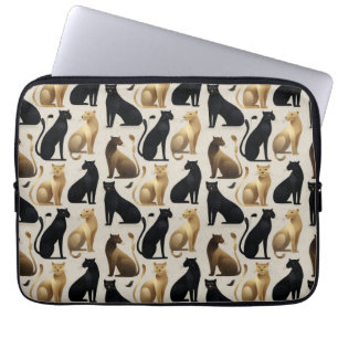 Mid-Century Modern Naadloos Luipaardpatroon Laptop Sleeve