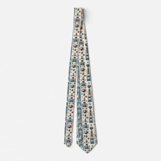 Mid Century Modern Nautical Themed Neck Tie Stropdas (Achterkant)