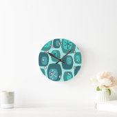 Mid Century Modern Oblangen Turquoise Ronde Klok (Huis)