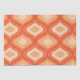 Mid Century Modern Ogee Oranje en beige Tissuepapier