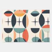 Mid Century modern ontworpen wikkelpapier set Inpakpapier Vel (Voorkant 3)