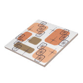 Mid Century Modern Orange Brown Tegeltje (Zijkant)