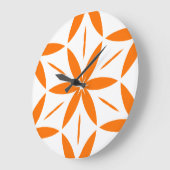 Mid-Century Modern Orange Geometric Floral Grote Klok (Hoek)