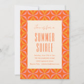 Mid Century Modern Oranje Geometric Summer Soiree Kaart (Voorkant)
