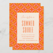 Mid Century Modern Oranje Geometric Summer Soiree Kaart (Voorkant / Achterkant)