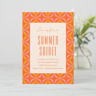 Mid Century Modern Oranje Geometric Summer Soiree Kaart