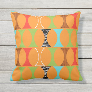Mid Century Modern Oranje loods Buitenkussen