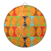 Mid Century Modern Oranje Pattern Board Dartbord (Voorkant)