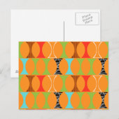 Mid Century Modern Oranje Pattern Briefkaart (Voorkant / Achterkant)