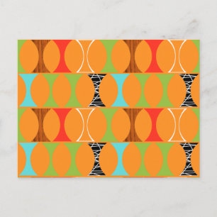 Mid Century Modern Oranje Pattern Briefkaart