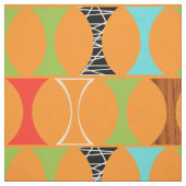 Mid Century Modern Oranje Pattern Cotton Fabric Stof (Swatch)