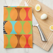 Mid Century Modern Oranje Pattern Kitchen Towel Theedoek (Quarter Fold)