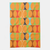 Mid Century Modern Oranje Pattern Kitchen Towel Theedoek (Verticaal)