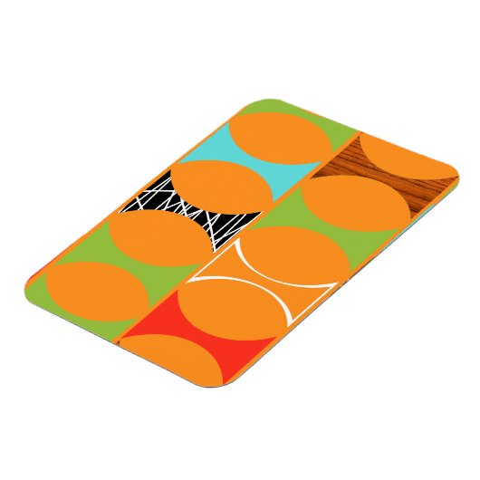 Mid Century Modern Oranje Pattern Magnet Magneet (Linkerzijde)