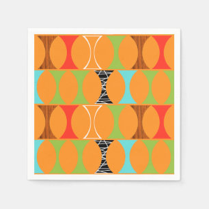 Mid Century Modern Oranje Pattern Paper Napkins Servet