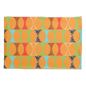 Mid Century Modern Oranje Pattern Pillowcase Kussensloop (Achterkant)