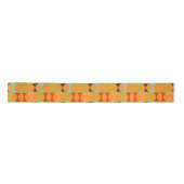 Mid Century Modern Oranje Pattern Ribbon Satijnen Lint (Voorkant)
