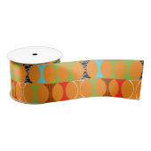 Mid Century Modern Oranje Pattern Ribbon Satijnen Lint (Spoel)