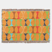 Mid Century Modern Oranje Pattern Throw Blanket Deken (Voorkant)