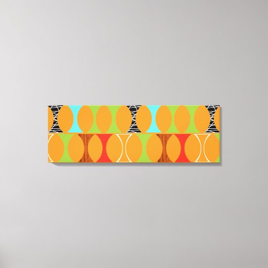 Mid Century Modern Oranje Pattern Wrapped Canvas (Voorkant)