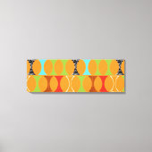 Mid Century Modern Oranje Pattern Wrapped Canvas Afdruk (Voorkant)