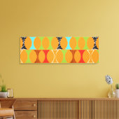 Mid Century Modern Oranje Pattern Wrapped Canvas Afdruk (Insitu (Woonkamer))