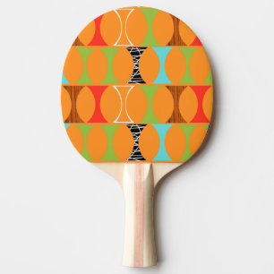 Mid Century Modern Oranje Ping Pong Paddle Tafeltennisbatje